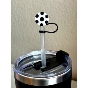 Soccer 2- Straw Topper- Qty 1- Fits Starbucks/Stanley Cup Straws